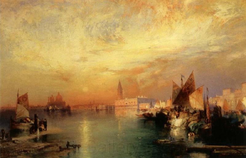 Moran, Thomas Sunset Venice France oil painting art